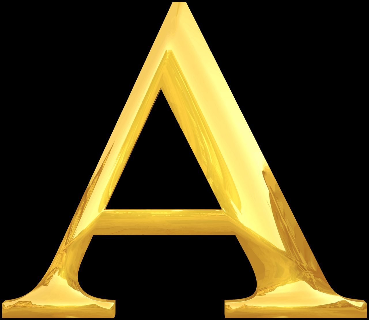 Letter A Gold Letter A Gold
