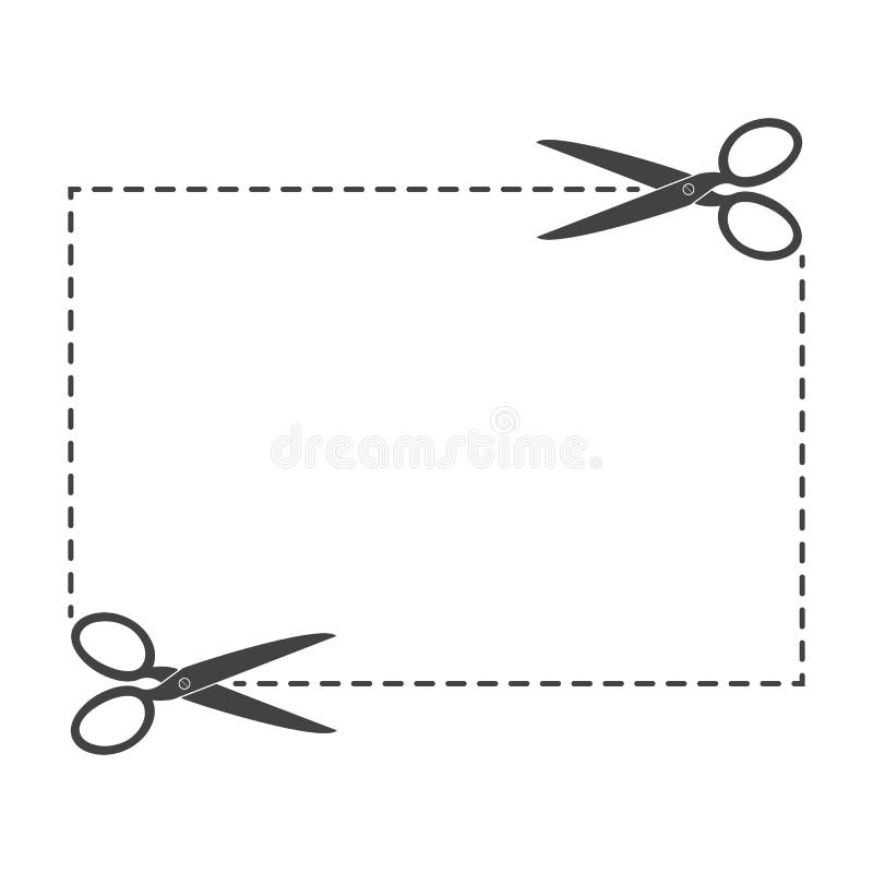 Scissors with Cut Lines. Vector Illustration. Stock Illustration ... Scissors with Cut Lines. Vector Illustration. Stock Illustration ...